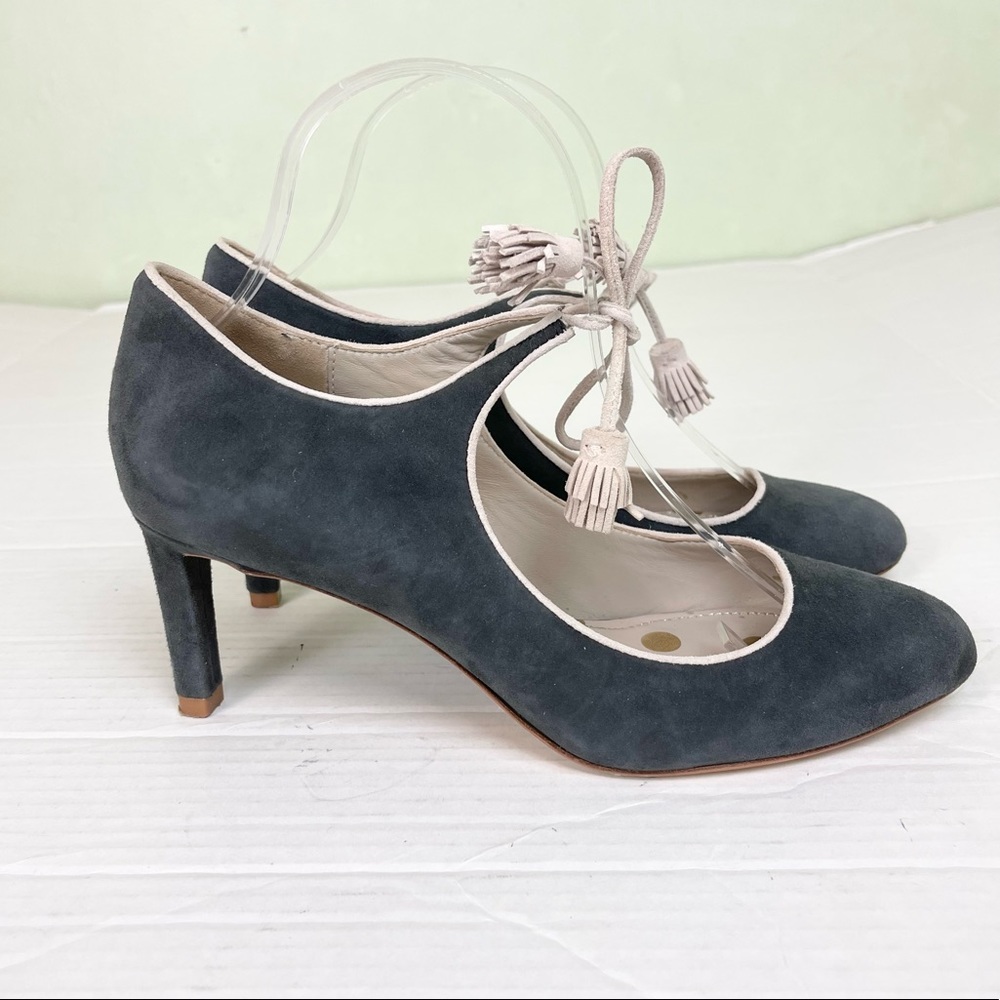 Boden Lilli Mid Heel Mary Jane Suede Shoes size 8
